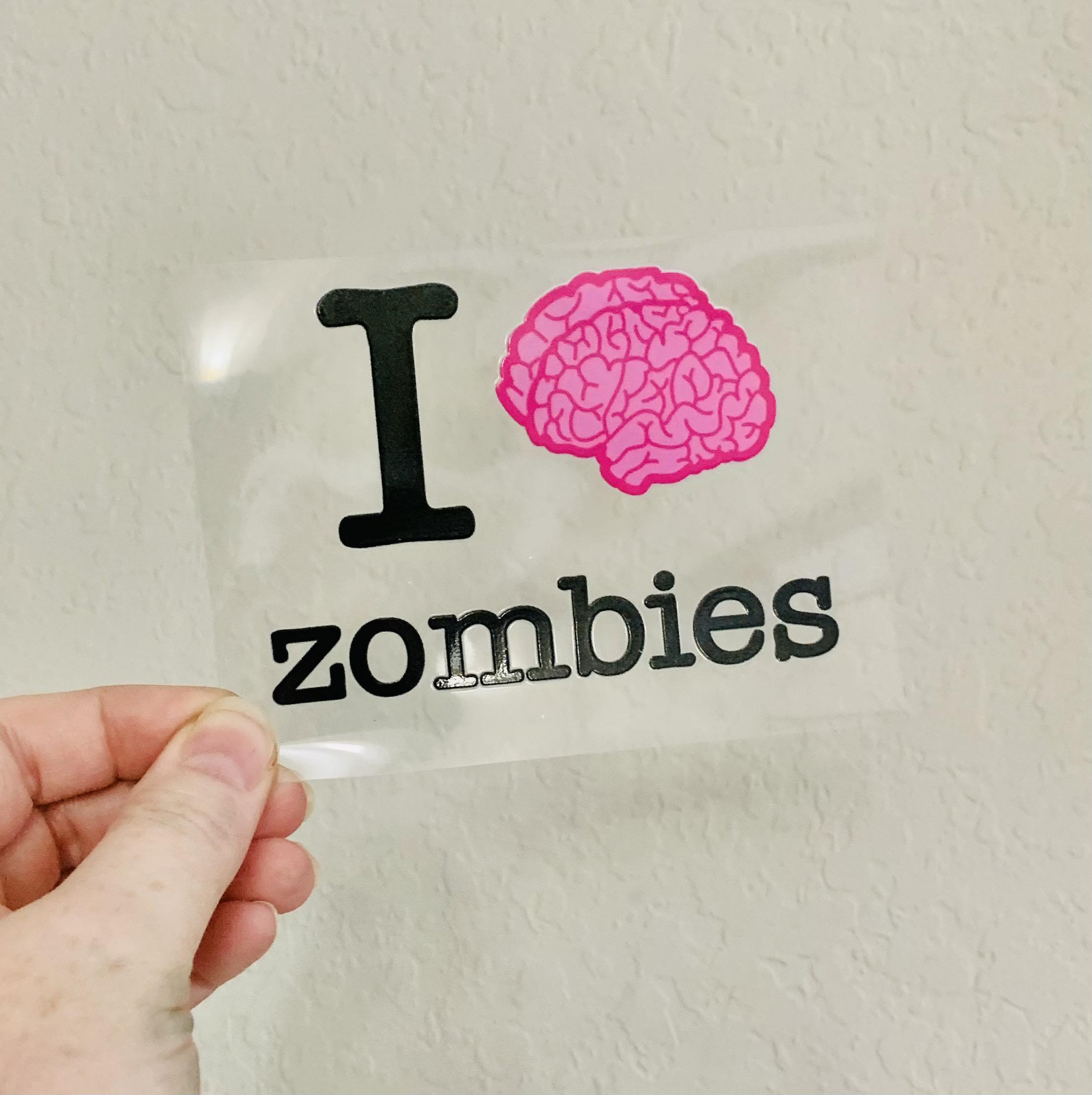 Brain Zombies UV DTF 4in Decal, 16oz Glass Can Decal, Glass Cup, Decal