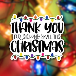 Thank You Christmas Lights Happy Mail Stickers, Packaging Stickers, Happy Mail, Small Business, Sticker Sheet, Packaging Material, Christmas
