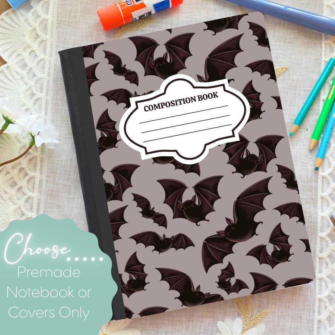 Bat Notebook Bats Composition Notebook & Covers, School Supplies, Back to School ...