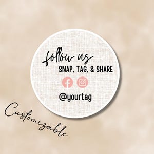 Follow Us Personalized Happy Mail Stickers, Packaging Stickers, Happy Mail, Small Business, Sticker Sheet, Packaging Material, Heart