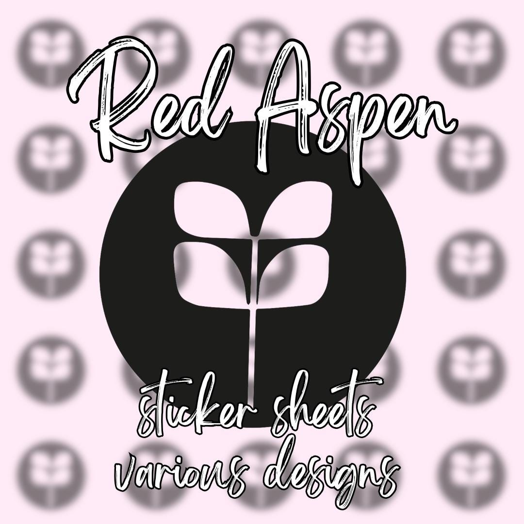 Red Aspen Sticker Sheets, Small Business, Sticker Sheet, Packaging ...