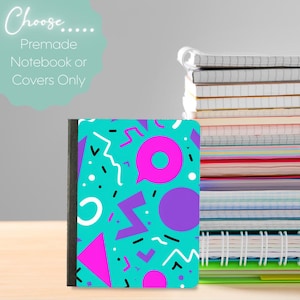 90s Pattern Mini Composition Notebook & Covers, School Supplies, Back to School Supplies, Customized Notebook