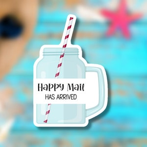 Happy Mail Has Arrived Jar Happy Mail Stickers, Packaging Stickers, Happy Mail, Small Business, Sticker Sheet, Packaging Material, Tumbler