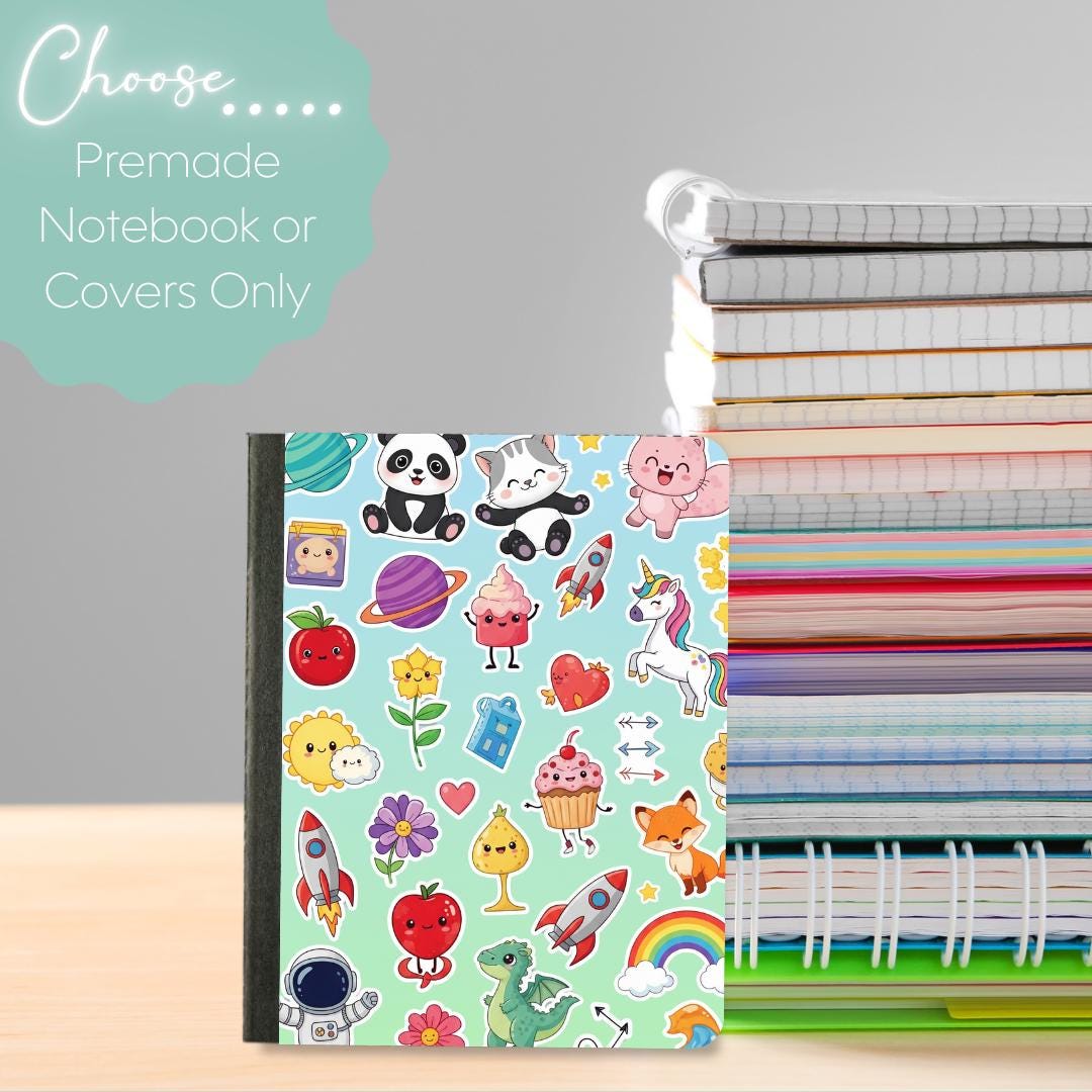 Stickers Mini Composition Notebook & Covers, School Supplies, Back to ...