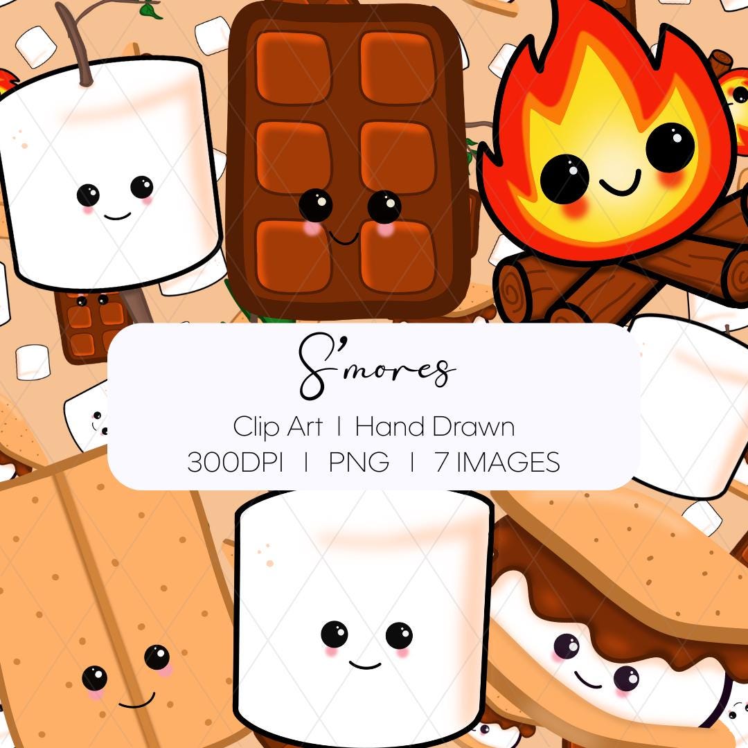 S'mores Clip Art Bundle, Hand Drawn, Images, PNG, Files, Digital ...