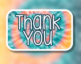 Bedankt Tie-Dye Happy Mail-stickers, Verpakkingsstickers, Happy Mail, Kleine onderneming, Stickervel, Verpakkingsmateriaal, recensie, Bedankt
