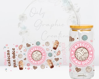 But First Cafecito UV DTF Wrap, 16oz Glass Can Wrap, Glass Cup, Transfer, Wrap, Decal, Ready to Apply, Coffee, Chisme