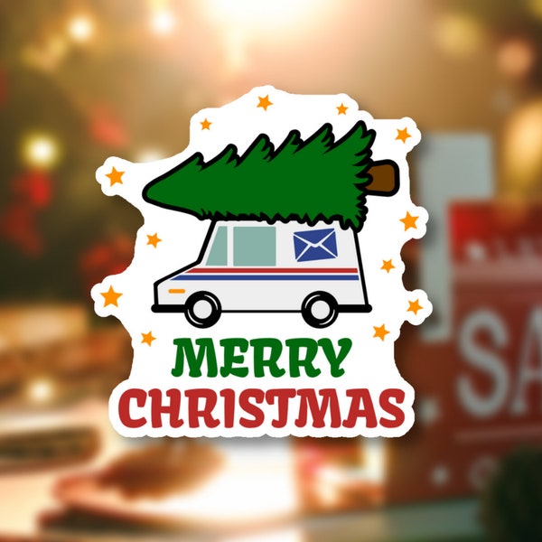 Merry Christmas Happy Mail Stickers, Packaging Stickers, Happy Mail, Small Business, Sticker Sheet, Packaging Material, Mail Truck, Mailman