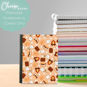 S'mores Mini Composition Notebook & Covers, School Supplies, Back to School Supplies, Customized Notebook, Camping