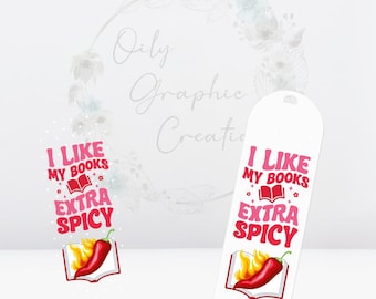 Extra Spicy Books UV DTF Bookmark Decal, Bookmark, Book, Reading, Decal, Marker, Clear, Transfer, Wrap, Read, Gift for Book Lover