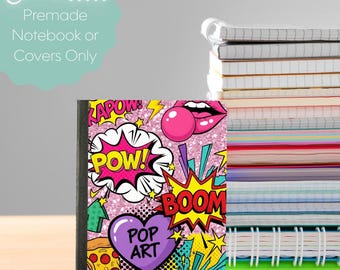 Comic Book Mini Composition Notebook & Covers, School Supplies, Back to School Supplies, Customized Notebook, Super Hero