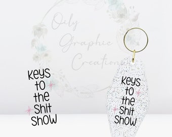 Keys to the Show UV DTF Keychain Decal, Keychain Decal, Hotel Style, Decal, Wrap, Transfer, Ready to Apply, Show, Keys, Funny, Pink, Funny