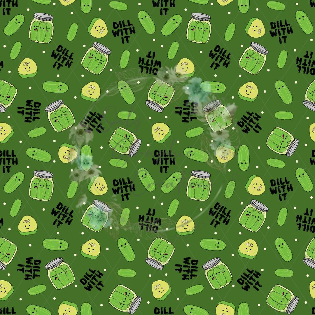 Dill With It Hand Drawn Seamless Pattern File, Digital Download, Images ...