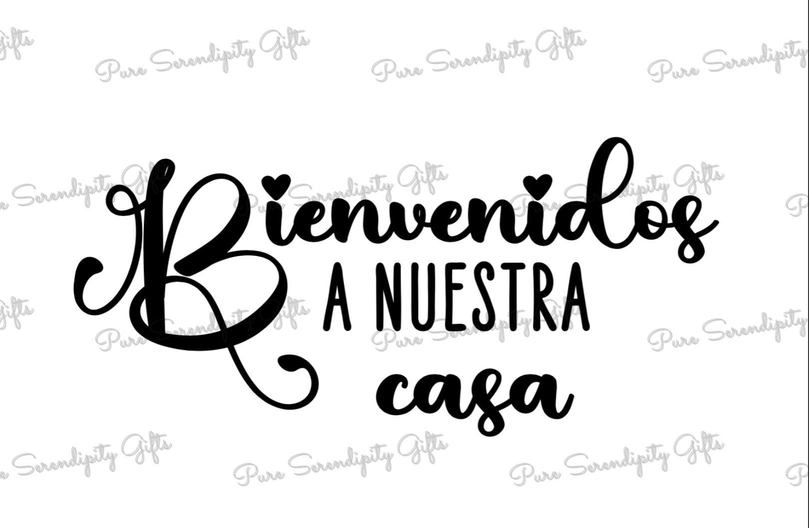 Bienvenidos a Nuestra Casa SVG - Welcome Door Hanger SVG - Welcome Sign SVG - Door Hanger Template - Welcome Sign Template - Spanish svg
