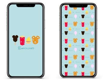 Snackland iPhone Wallpaper 2er Set, Mickey Snacks, digitaler Download