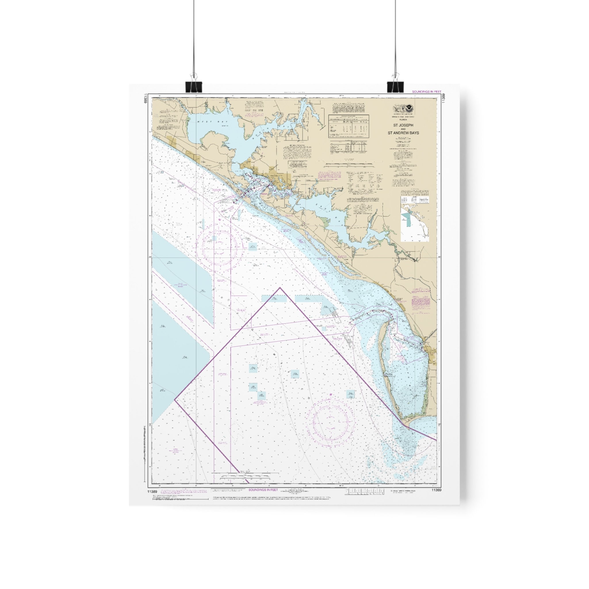 NOAA Nautical Chart of Panama City to Include St Joseph and St Etsy