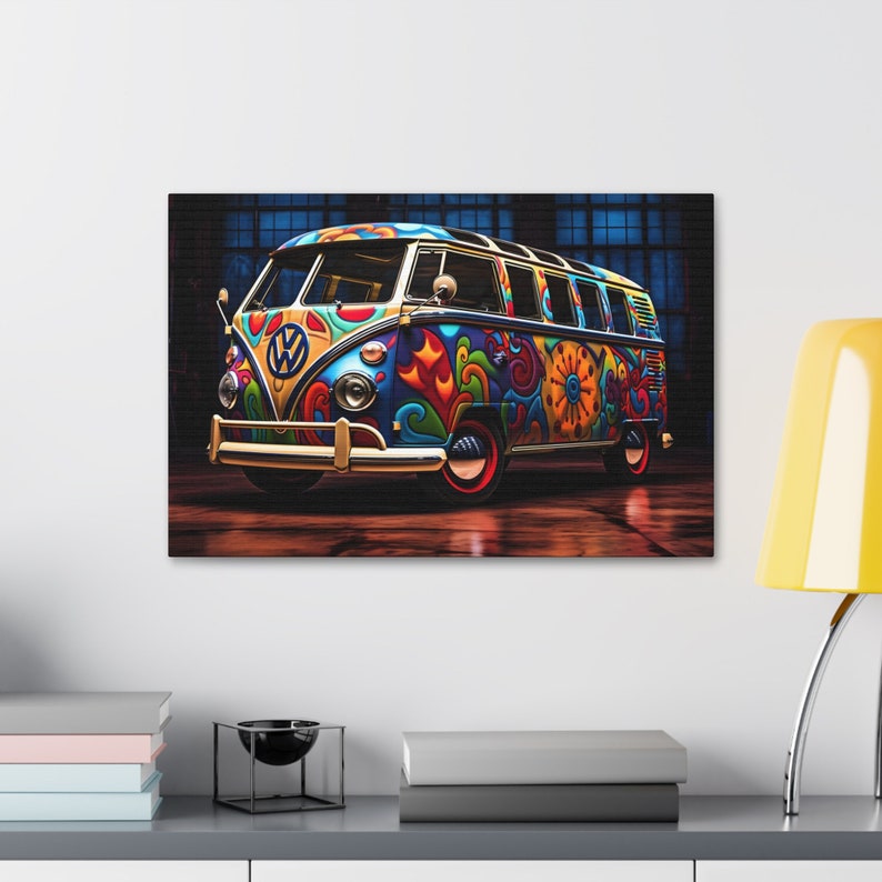 VW Bus Canvas Pop Art Etsy