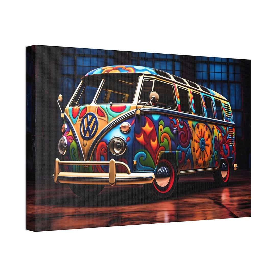 VW Bus Canvas Pop Art Etsy