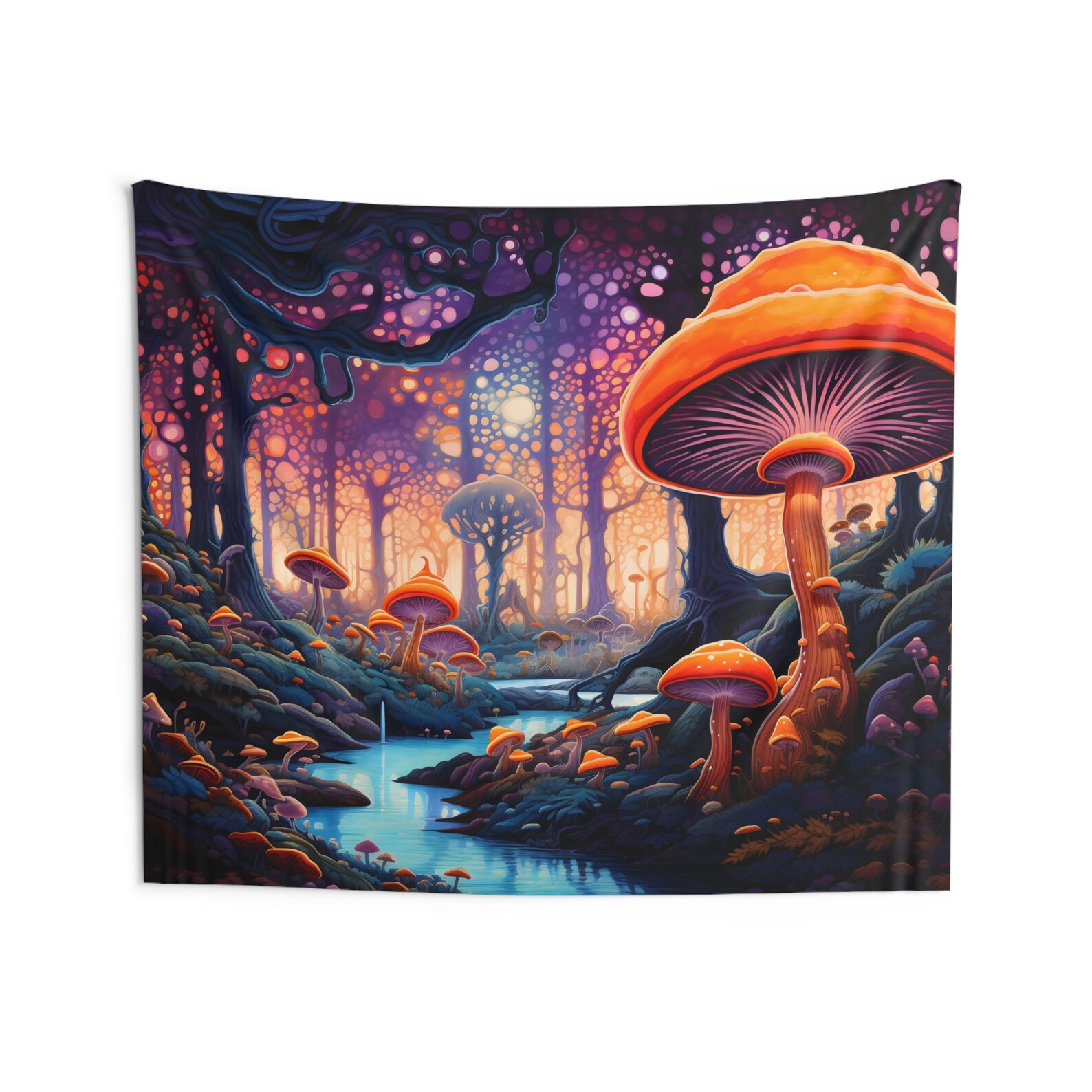 Mushroom Wall Tapestry, Forest Tapestry, Trippy Tapestry, Psychedelic