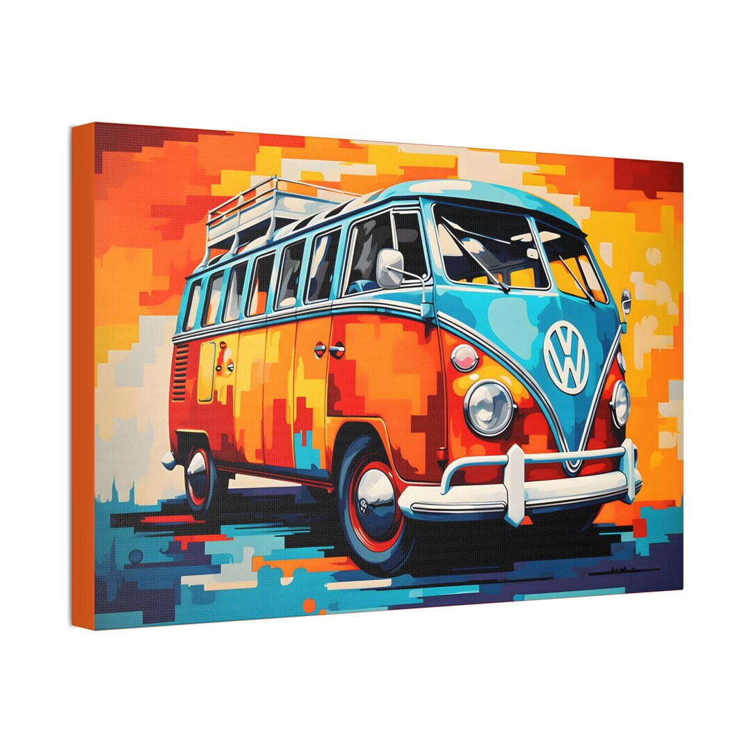Retro Van Life Canvas, Volkswagon Bus Art Print Etsy