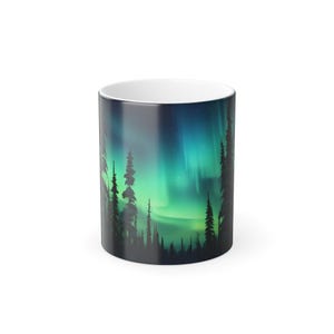 Northern Lights Color Changing Mug: Aurora Borealis Heat Sensitive 11oz