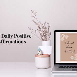 100 Daily Positive Affirmation Cards | Printable Motivation (Digital Download)