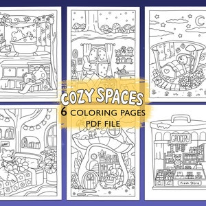 Cozy Spaces: Cute Animal Corners Coloring Book by Coco Wyo image 1