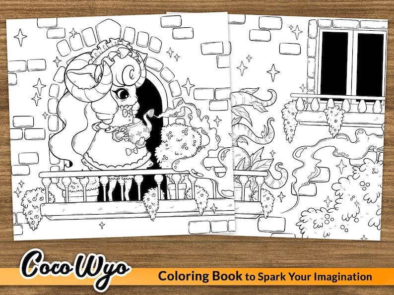 Magic Diary: Fantasy Coloring Book for Relaxing by Coco Wyo - Etsy