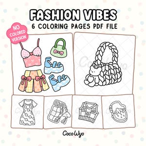Fashion Vibes: gedurfde en gemakkelijke ontwerpen voor ontspanning met schattig kleurboek voor kleding van Coco Wyo