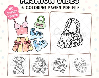 Vibras de moda: Diseños atrevidos y sencillos para relajarse con un adorable libro para colorear de Coco Wyo.