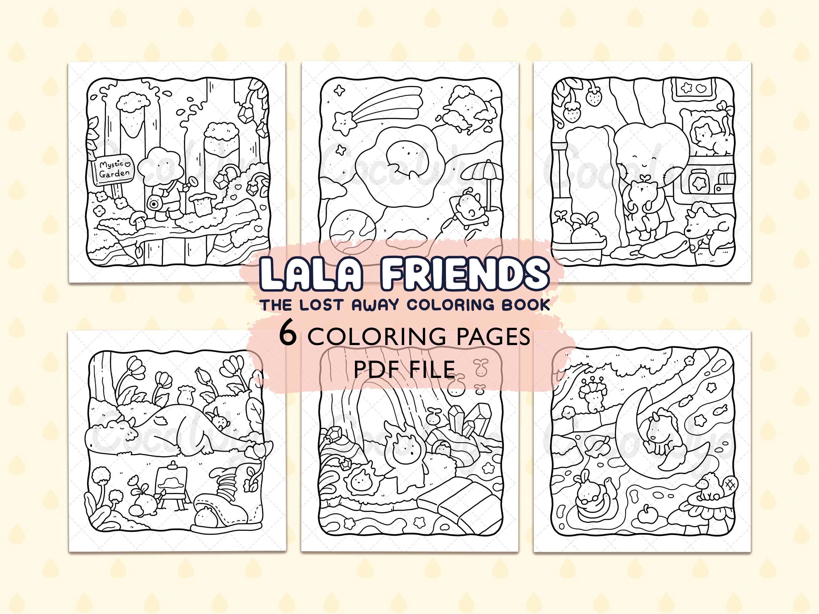 Lala Friends Personajes Soñadores para Colorear | Descarga Digital de Coco Wyo