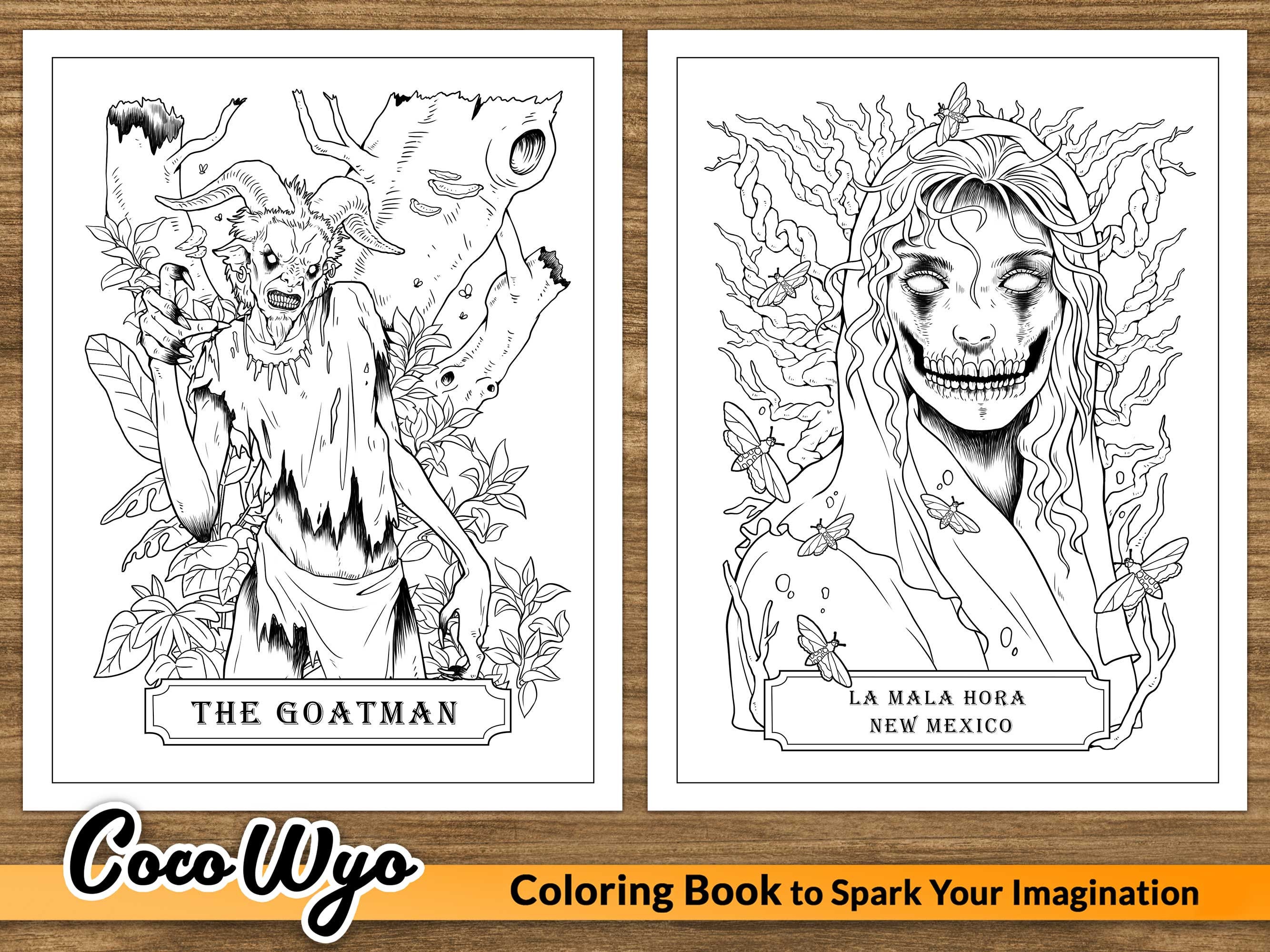 Haunted Nightmare: A Spooky Coloring Book for Adults – Rogue + Wolf
