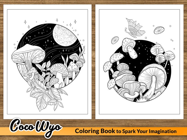 Mushroom: Fungi Coloring Book for Relaxing by Coco Wyo - Etsy