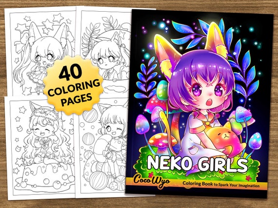 Neko Girls: Kawaii Coloring Book for Relaxing by Coco Wyo