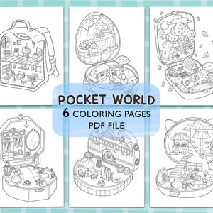 Pocket World: Miniature Worlds Coloring Book by Coco Wyo