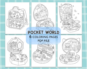 Pocket World: Miniature Worlds Coloring Book by Coco Wyo