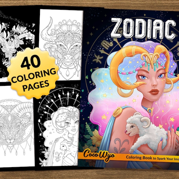 Zodíaco: Libro para colorear de astrología para relajarse por Coco Wyo