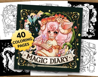 Magic Diary: Fantasy Coloring Book for Relaxing by Coco Wyo