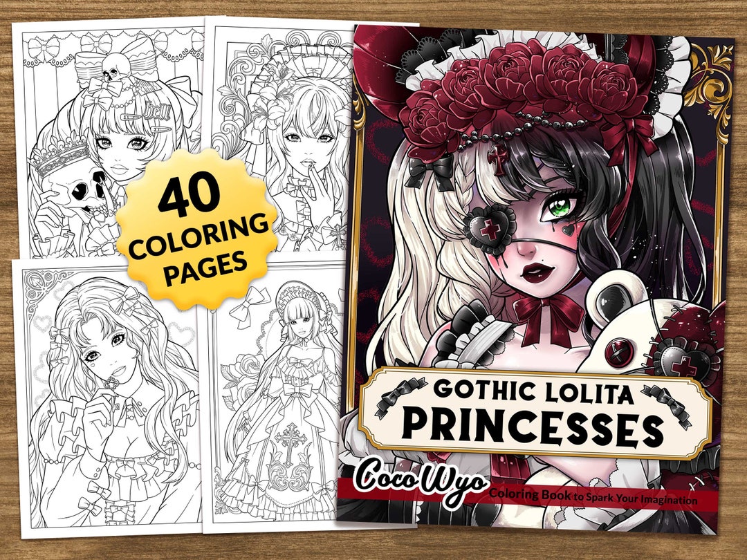 Gothic Lolita Princesses: Fashion Coloring Book for Relaxing by Coco