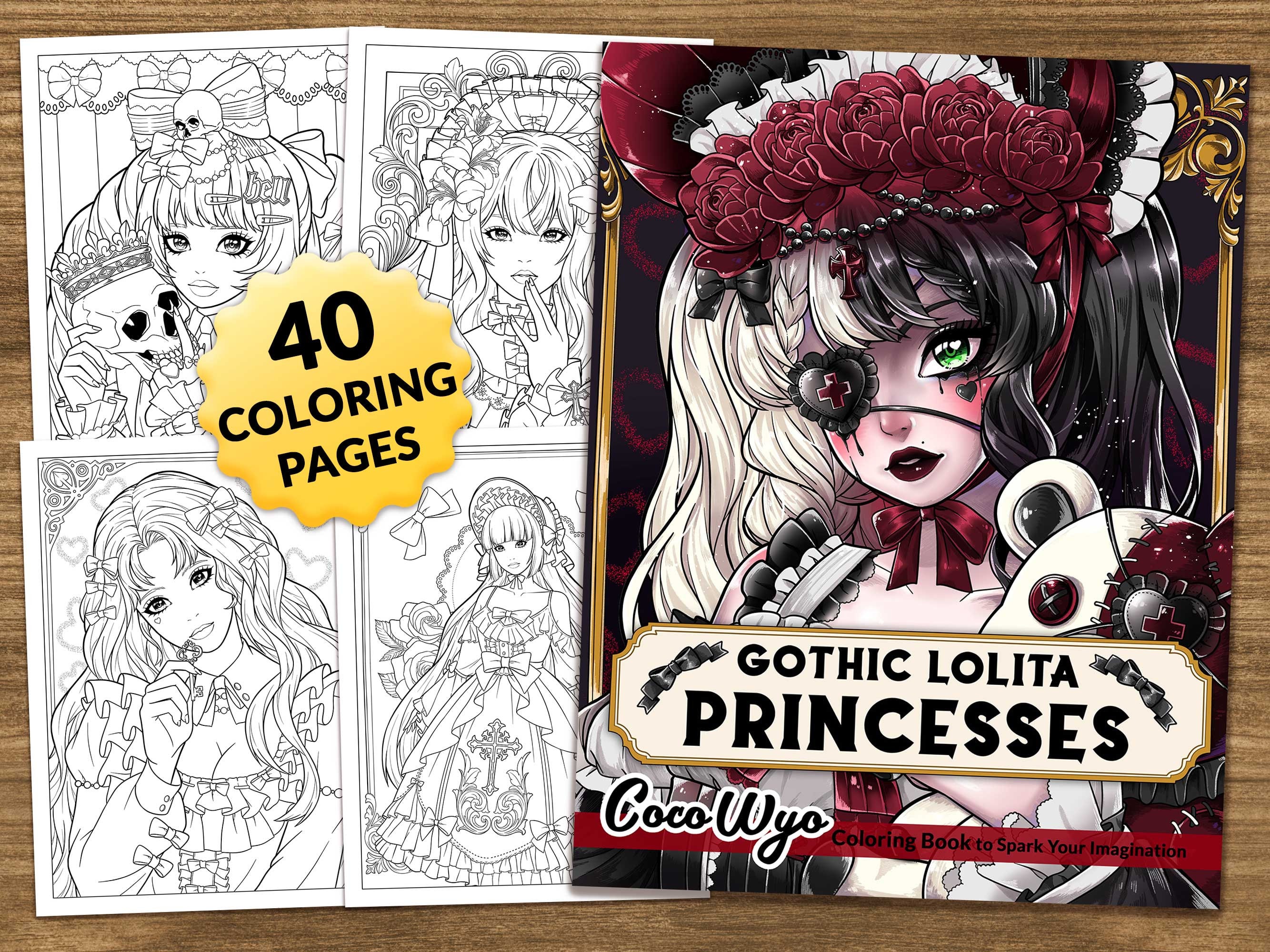 Gothic Lolita Princesses: Fashion Coloring Book for Relaxing by Coco Wyo