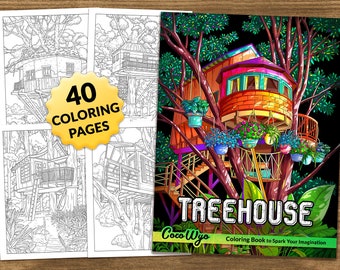 Treehouse: Architecture Coloring Book for Relaxing by Coco Wyo