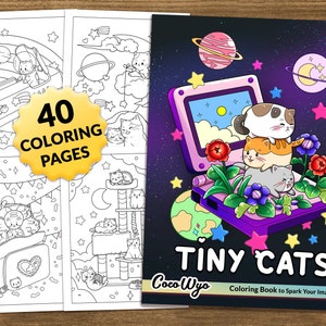 Pequeños gatos: un bonito libro para colorear y relajarse de Coco Wyo