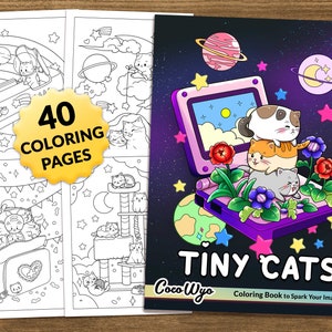 Tiny Cats: Cute Coloring Book for Relaxing by Coco Wyo