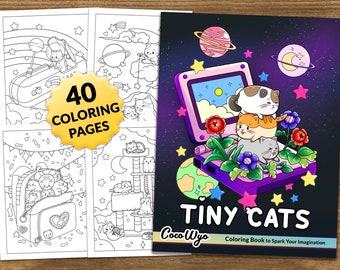 Tiny Cats: Cute Coloring Book for Relaxing by Coco Wyo