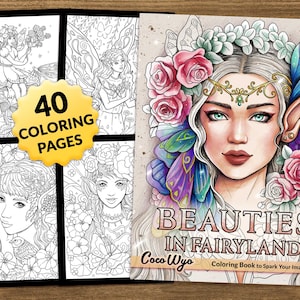 Beauties in Fairyland: Fantasy Coloring Book for Relaxing by Coco Wyo