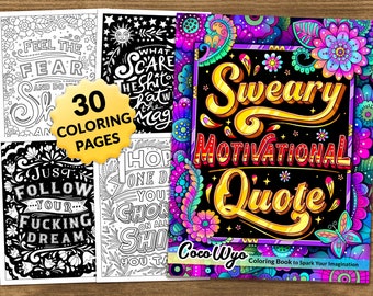 Sweary Motivational Quotes: Inspirational Coloring Book for Adults by Coco Wyo