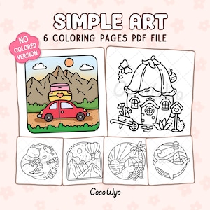 Simple Art: Bold and Easy Designs for Relaxation with Minimalist Features Coloring Book by Coco Wyo