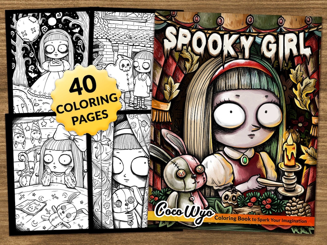 Spooky Girl: Kawaii and Horror Coloring Book for Relaxing by Coco Wyo ...
