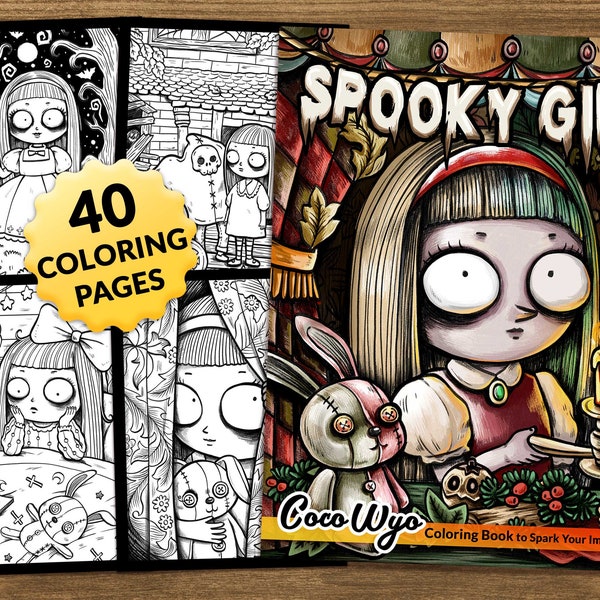 Spooky Girl: Libro de colorear Kawaii y Horror para relajarse de Coco Wyo