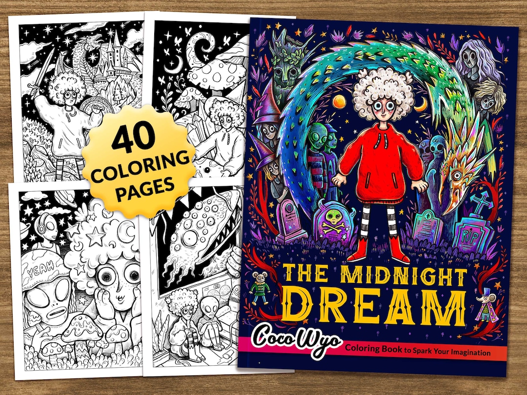 The Midnight Dream: Fantasy Coloring Book for Relaxing by Coco Wyo - Etsy
